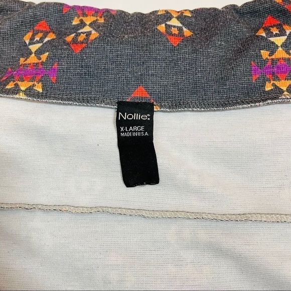 NOLLIE Aztec tribal colorful print gray mini skirt - Picture 6 of 7